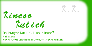 kincso kulich business card